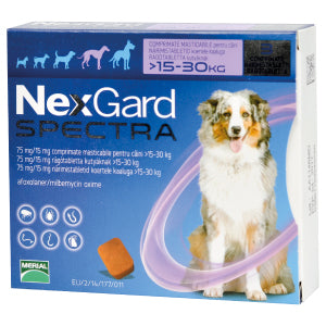 NexGard Spectra Chewable 3 Tablets for Dogs prevention of heartworm disease / Antiparassitario / vermifugo per cani 3 compresse EUROPEAN VERSION