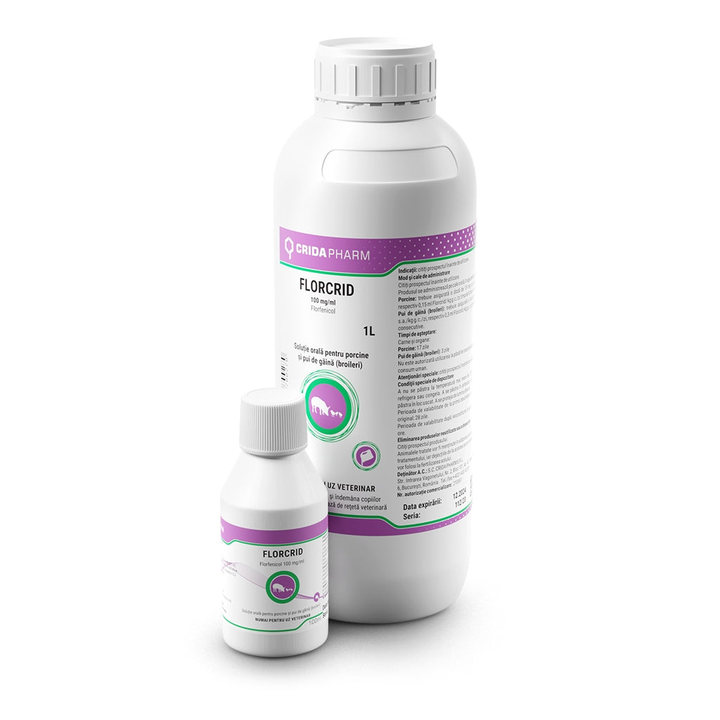 FLORCRID 100 mg/ml // 100ml//oral solution for pigs and chickens (broilers) // FLORFENICOL // soluzione orale per suini e polli (broiler)