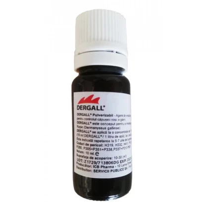 DERGALL 10 ML, solution vermifuge externe pour poulets et abris // soluzione vermifuga exerna per polli e rifugi