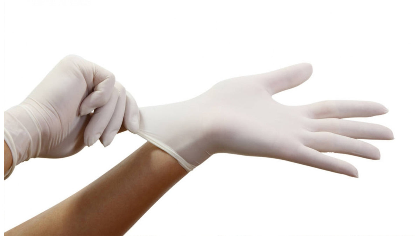 White examination gloves, 100 pieces / box XS (Extra Small) Guanti da esame bianchi, 100 pezzi / scatola XS (Extra Small) - Pet Shop Luna