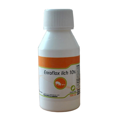 Enroflox Lich 10% Baytril - oral solution for pigs and broilers // soluzione orale per polli e suini // ENROFLOXACINA 100MG/ML