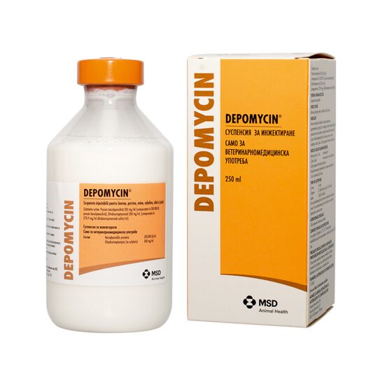 DEPOMYCIN  // Procaine benzylpenicillin 200 mg/ml + Dihydrostreptomycin 200 mg/ml // cattle, pigs, sheep, horses, dogs and cats / bovini, suini, ovini, cavalli, cani e gatti