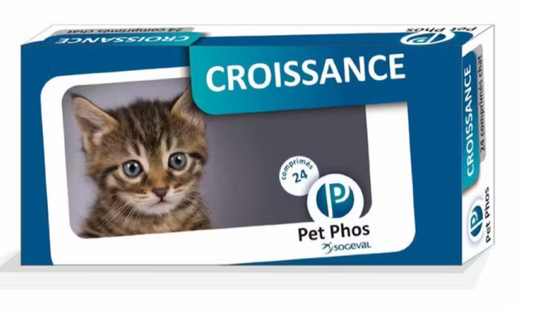 Pet Phos Feline 96 comprimés est un complément vitaminique et minéral pour les chats adultes, les chatons en croissance, les chattes gestantes ou les chattes en lactation.