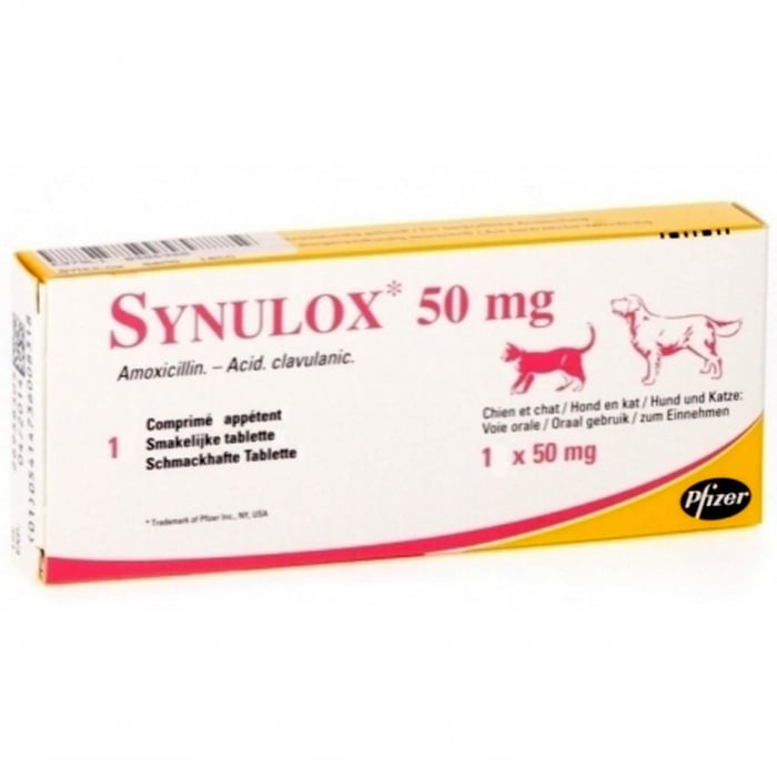 Synulox Comprimé Appétissant pour Chiens et Chats 10 comprimés VERSION EUROPEENNE