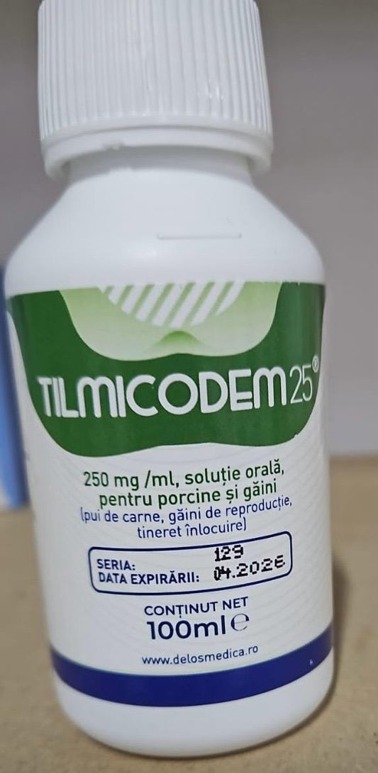 TILMICODEM 25 / 100ML // Tilmicosin 250 mg // Pigs, Chickens // Maiali, Polli