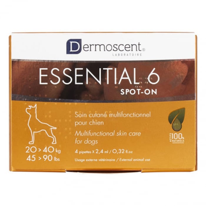 Dermoscent Essential 6 Spot-on CHIEN Hypoallergénique et sans parfum, Dermoscent Essential 6 est composé d'ingrédients 100% naturels.