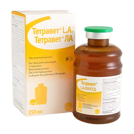 TETRAVET LA  // oxytetracycline // Cattle, sheep, goats and pigs // Bovini, ovini, caprini, suini