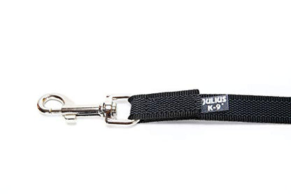 Color & Gray Super-Grip Leash with Handle, and D-Ring, 0.79 in x 6.56 ft, Black-Gray - Pet Shop Luna