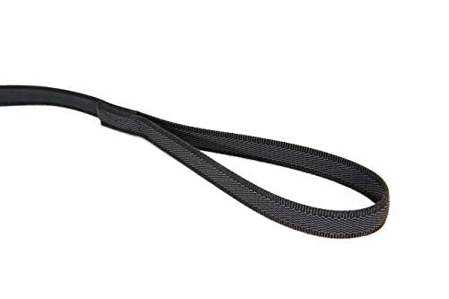 Color & Gray Super-Grip Leash with Handle, and D-Ring, 0.79 in x 6.56 ft, Black-Gray - Pet Shop Luna