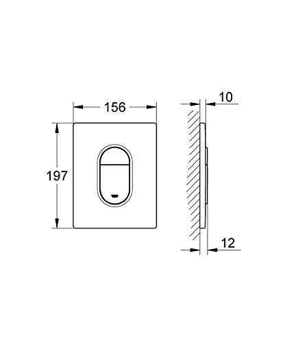 GROHE 38844P00 Arena Cosmopolitan Flush Plate - Brushed Chrome - Pet Shop Luna