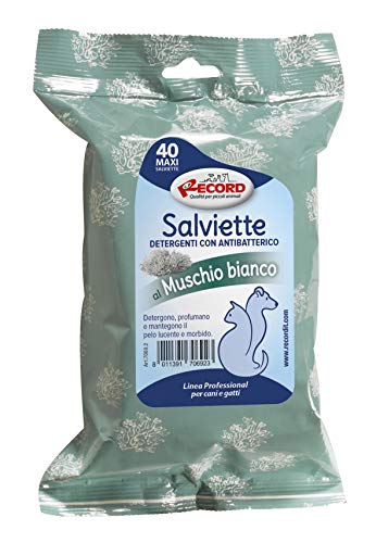 RECORD - 40 SALVIETTE MUSCHIO BIANCO - set 12 pz 10582 - Pet Shop Luna