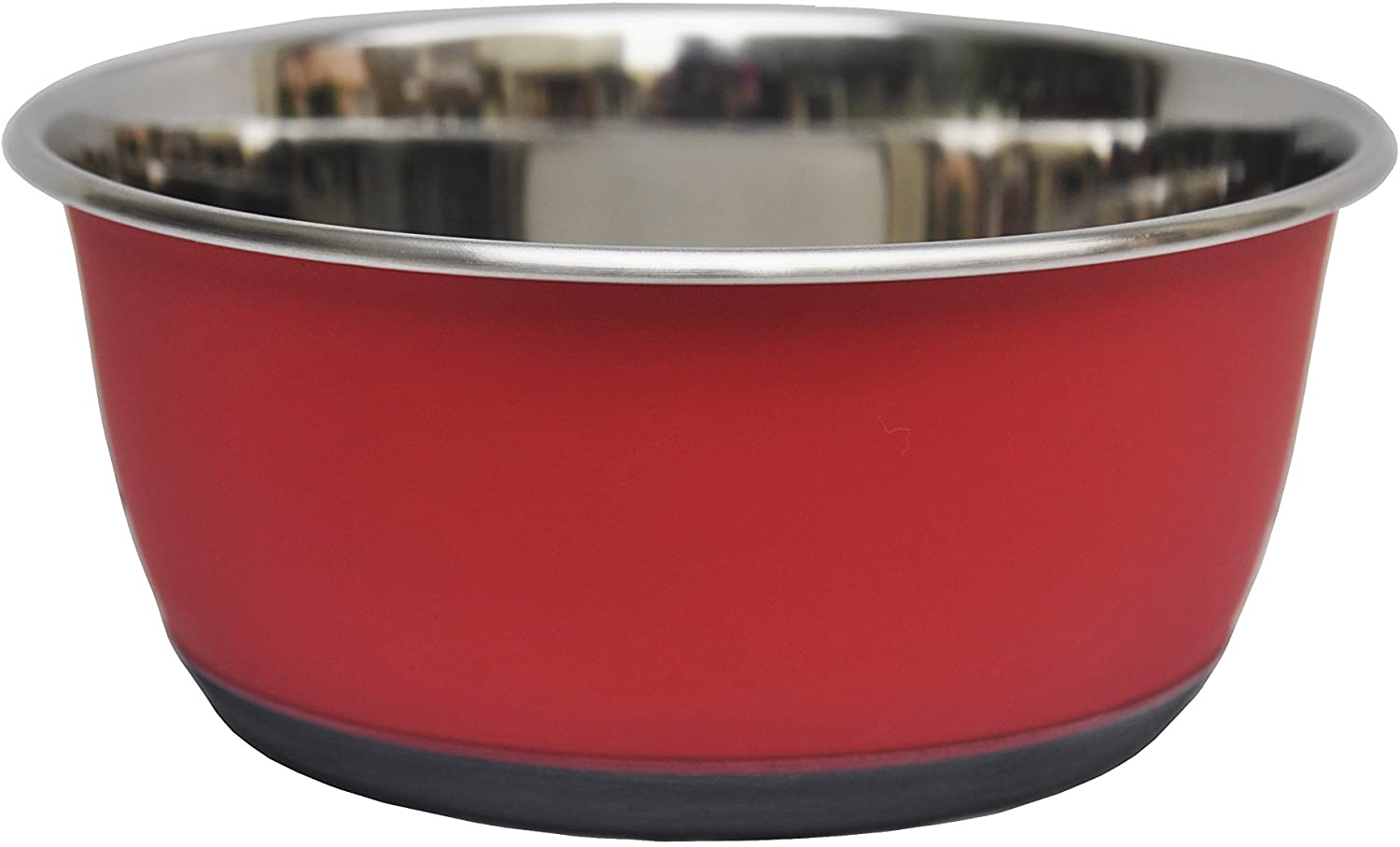 Tyrol Stainless Steel Anti-Slip Large Bowl for Cat/Dog/Pets, Mat Red, 20.5 cm, 0.222 kg - Pet Shop Luna