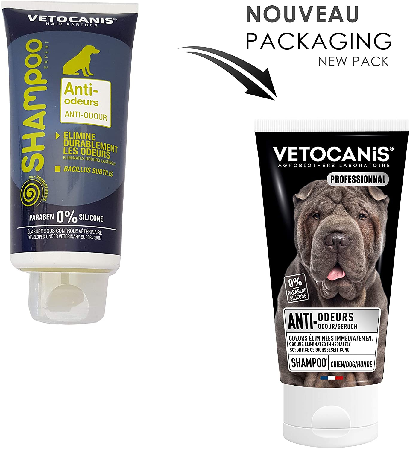 Shampoing antiodeur chien VETOCANIS - Pet Shop Luna