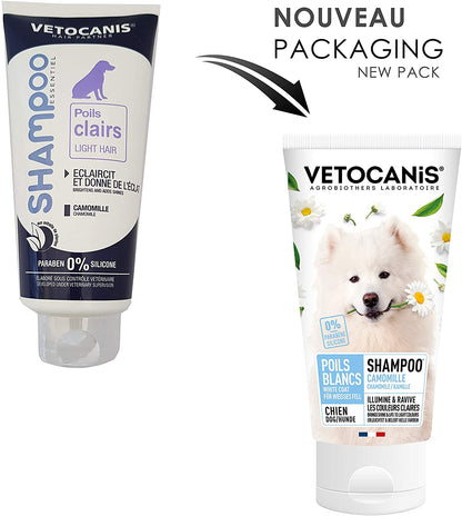 Vetocanis White or Clear Coat Shampoo for Dogs, 0.308 kg - Pet Shop Luna